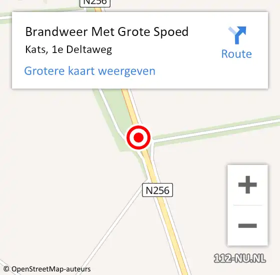 Locatie op kaart van de 112 melding: Brandweer Met Grote Spoed Naar Kats, 1e Deltaweg op 5 augustus 2016 15:17