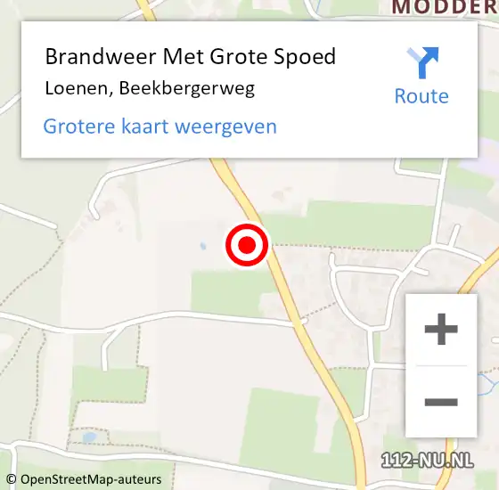 Locatie op kaart van de 112 melding: Brandweer Met Grote Spoed Naar Loenen, Beekbergerweg op 5 augustus 2016 15:49