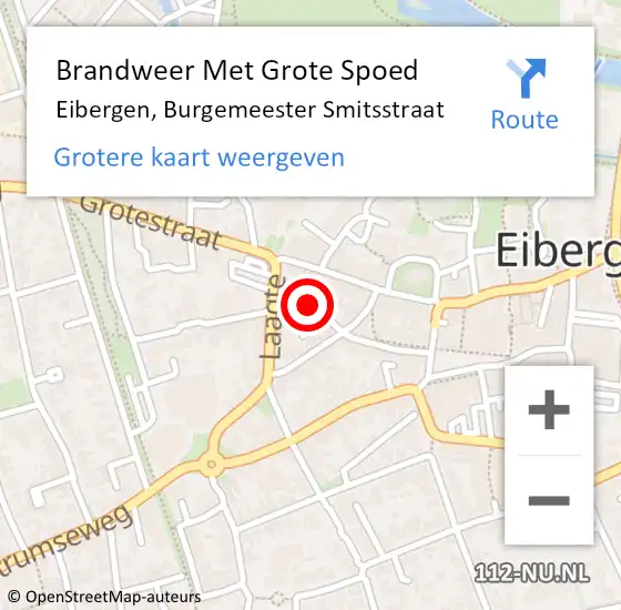 Locatie op kaart van de 112 melding: Brandweer Met Grote Spoed Naar Eibergen, Burgemeester Smitsstraat op 17 september 2013 00:54