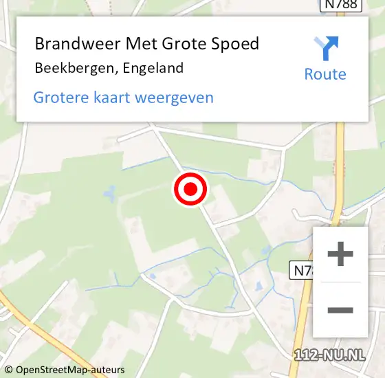 Locatie op kaart van de 112 melding: Brandweer Met Grote Spoed Naar Beekbergen, Engeland op 5 augustus 2016 16:36