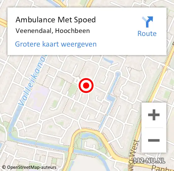 Locatie op kaart van de 112 melding: Ambulance Met Spoed Naar Veenendaal, Hoochbeen op 5 augustus 2016 18:56