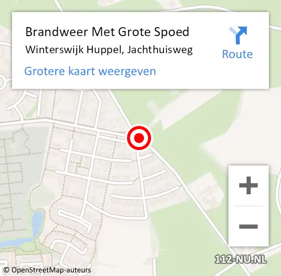 Locatie op kaart van de 112 melding: Brandweer Met Grote Spoed Naar Winterswijk Huppel, Jachthuisweg op 5 augustus 2016 19:16