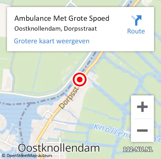 Locatie op kaart van de 112 melding: Ambulance Met Grote Spoed Naar Oostknollendam, Dorpsstraat op 5 augustus 2016 21:13