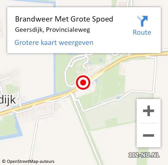 Locatie op kaart van de 112 melding: Brandweer Met Grote Spoed Naar Geersdijk, Provincialeweg op 6 augustus 2016 00:50