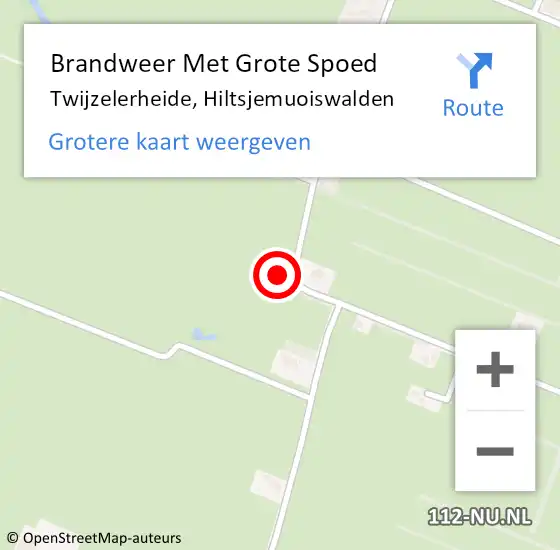 Locatie op kaart van de 112 melding: Brandweer Met Grote Spoed Naar Twijzelerheide, Hiltsjemuoiswalden op 6 september 2013 15:57