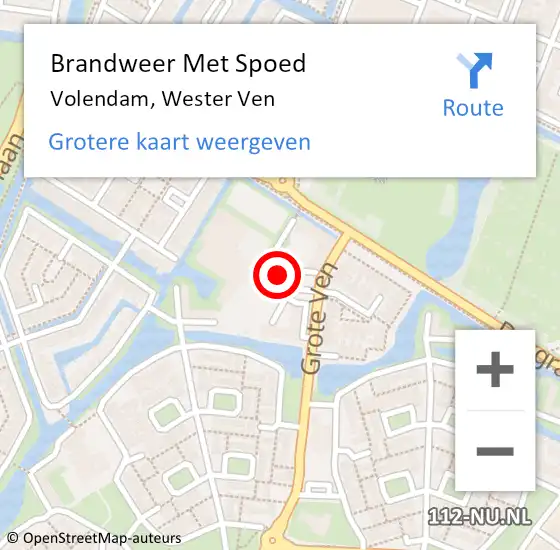 Locatie op kaart van de 112 melding: Brandweer Met Spoed Naar Volendam, Wester Ven op 6 augustus 2016 03:29