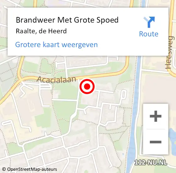 Locatie op kaart van de 112 melding: Brandweer Met Grote Spoed Naar Raalte, de Heerd op 6 augustus 2016 04:19