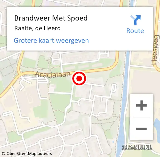 Locatie op kaart van de 112 melding: Brandweer Met Spoed Naar Raalte, de Heerd op 6 augustus 2016 04:57