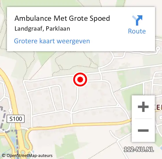 Locatie op kaart van de 112 melding: Ambulance Met Grote Spoed Naar Landgraaf, Parklaan op 23 december 2013 14:28