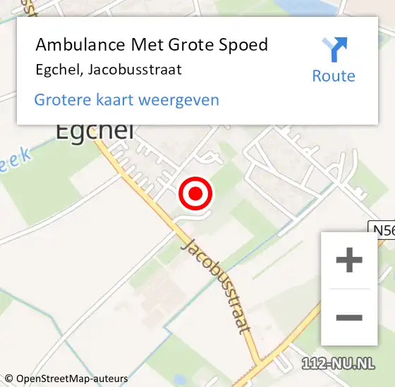 Locatie op kaart van de 112 melding: Ambulance Met Grote Spoed Naar Egchel, Jacobusstraat op 23 december 2013 14:30