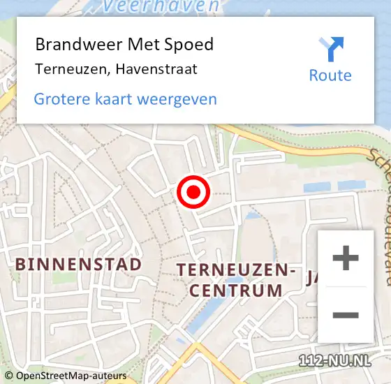 Locatie op kaart van de 112 melding: Brandweer Met Spoed Naar Terneuzen, Havenstraat op 6 augustus 2016 10:35