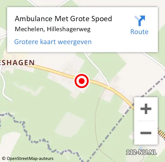 Locatie op kaart van de 112 melding: Ambulance Met Grote Spoed Naar Mechelen, Hilleshagerweg op 23 december 2013 14:51