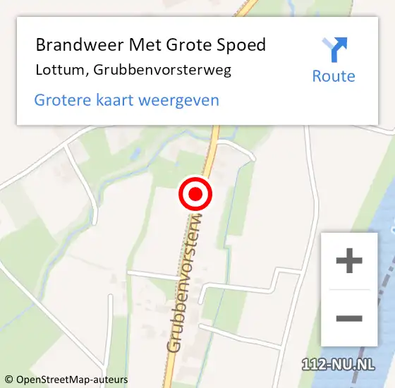 Locatie op kaart van de 112 melding: Brandweer Met Grote Spoed Naar Lottum, Grubbenvorsterweg op 6 augustus 2016 13:13