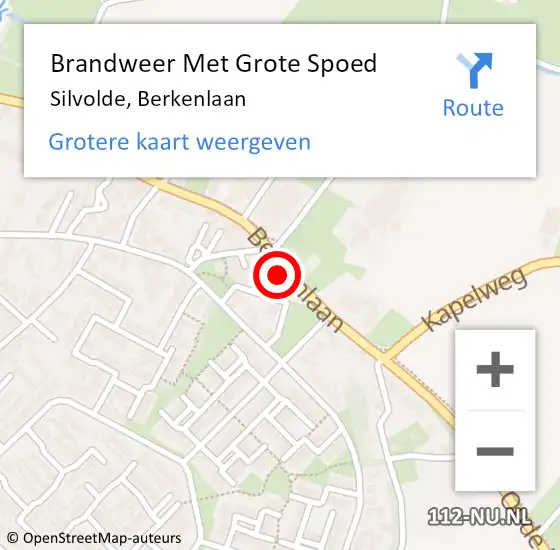 Locatie op kaart van de 112 melding: Brandweer Met Grote Spoed Naar Silvolde, Berkenlaan op 23 december 2013 14:53