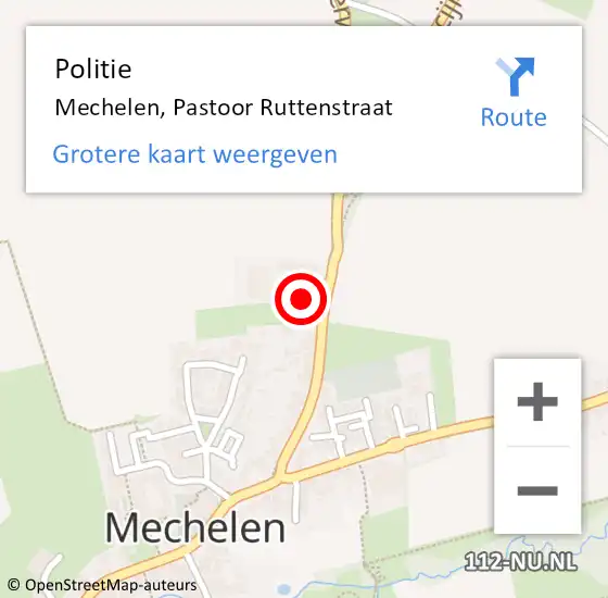 Locatie op kaart van de 112 melding: Politie Mechelen, Pastoor Ruttenstraat op 6 augustus 2016 13:46