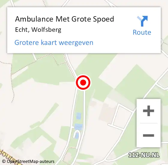 Locatie op kaart van de 112 melding: Ambulance Met Grote Spoed Naar Echt, Wolfsberg op 6 augustus 2016 15:01