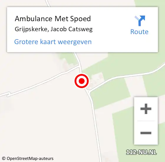 Locatie op kaart van de 112 melding: Ambulance Met Spoed Naar Grijpskerke, Jacob Catsweg op 6 augustus 2016 15:07