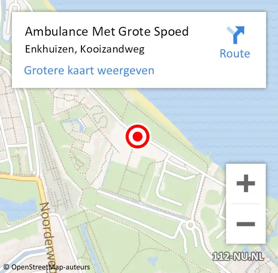 Locatie op kaart van de 112 melding: Ambulance Met Grote Spoed Naar Enkhuizen, Kooizandweg op 6 augustus 2016 15:12
