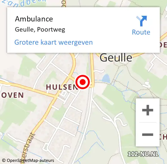 Locatie op kaart van de 112 melding: Ambulance Geulle, Poortweg op 23 december 2013 15:01