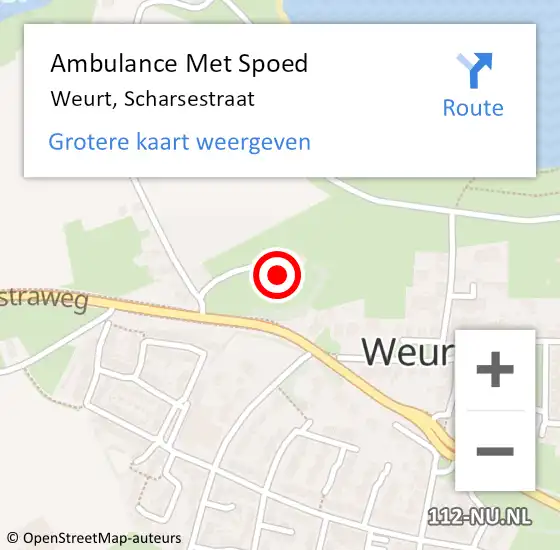 Locatie op kaart van de 112 melding: Ambulance Met Spoed Naar Weurt, Scharsestraat op 6 augustus 2016 17:15