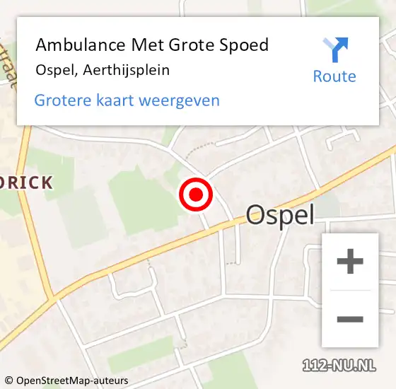 Locatie op kaart van de 112 melding: Ambulance Met Grote Spoed Naar Ospel, Aerthijsplein op 6 augustus 2016 18:25