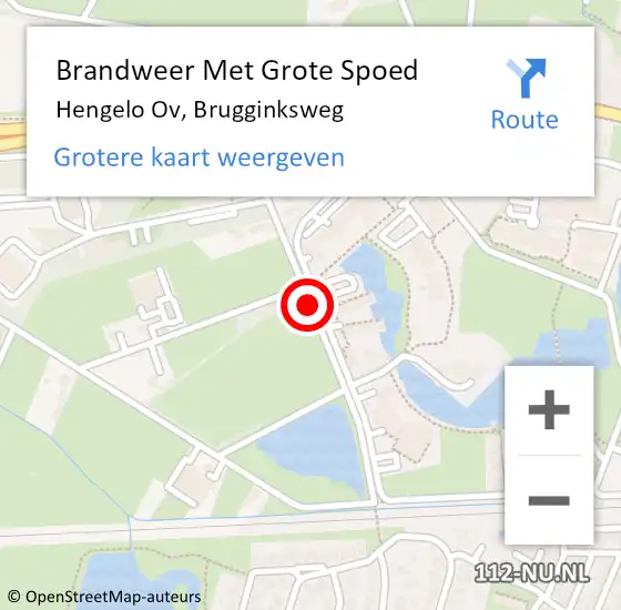 Locatie op kaart van de 112 melding: Brandweer Met Grote Spoed Naar Hengelo Ov, Brugginksweg op 23 december 2013 15:13