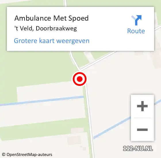 Locatie op kaart van de 112 melding: Ambulance Met Spoed Naar 't Veld, Doorbraakweg op 23 december 2013 15:23