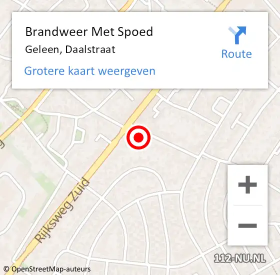 Locatie op kaart van de 112 melding: Brandweer Met Spoed Naar Geleen, Daalstraat op 6 augustus 2016 21:52