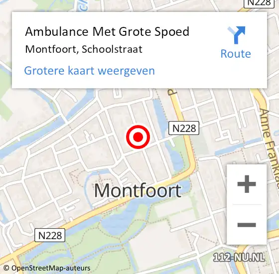 Locatie op kaart van de 112 melding: Ambulance Met Grote Spoed Naar Montfoort, Schoolstraat op 7 augustus 2016 00:30