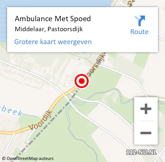 Locatie op kaart van de 112 melding: Ambulance Met Spoed Naar Middelaar, Pastoorsdijk op 7 augustus 2016 00:58