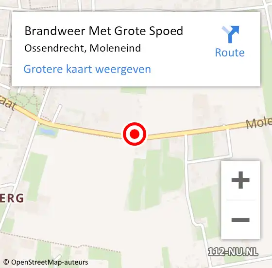 Locatie op kaart van de 112 melding: Brandweer Met Grote Spoed Naar Ossendrecht, Moleneind op 7 augustus 2016 05:11