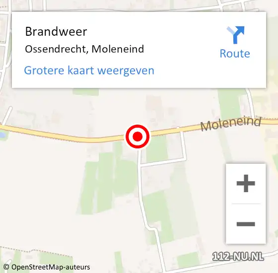 Locatie op kaart van de 112 melding: Brandweer Ossendrecht, Moleneind op 7 augustus 2016 05:52