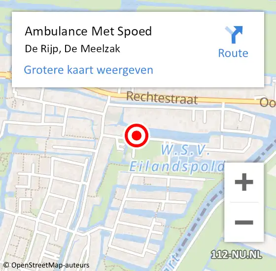 Locatie op kaart van de 112 melding: Ambulance Met Spoed Naar De Rijp, De Meelzak op 7 augustus 2016 06:18