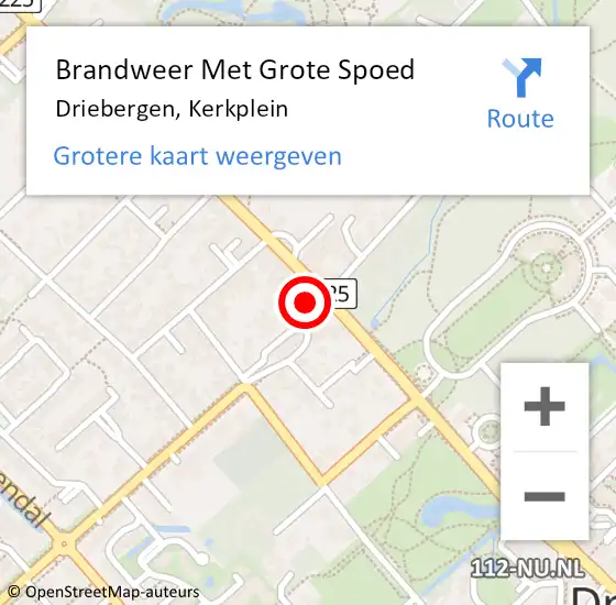 Locatie op kaart van de 112 melding: Brandweer Met Grote Spoed Naar Driebergen, Kerkplein op 7 augustus 2016 07:44