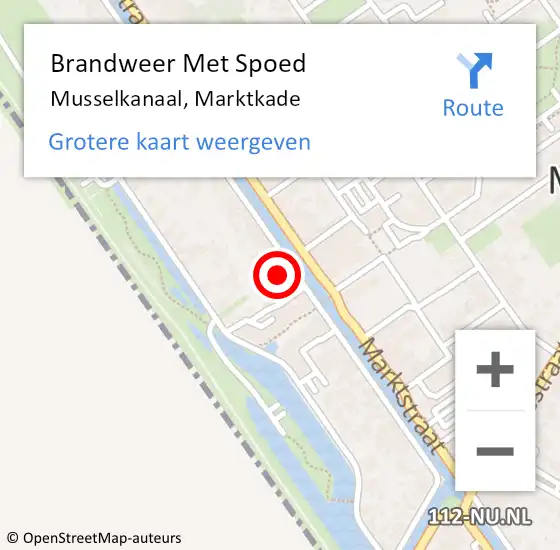 Locatie op kaart van de 112 melding: Brandweer Met Spoed Naar Musselkanaal, Marktkade op 7 augustus 2016 07:46