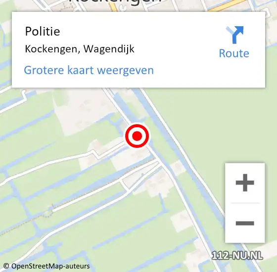 Locatie op kaart van de 112 melding: Politie Kockengen, Wagendijk op 7 augustus 2016 10:04