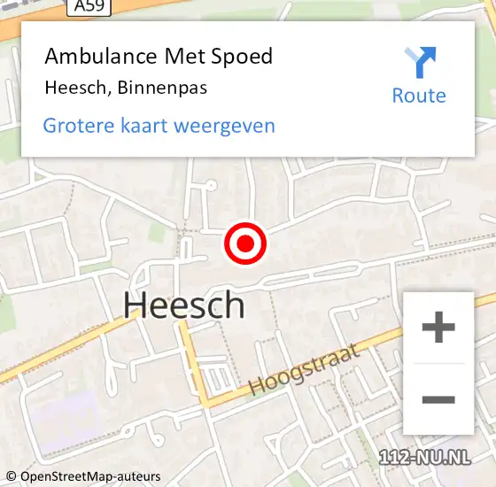 Locatie op kaart van de 112 melding: Ambulance Met Spoed Naar Heesch, Binnenpas op 7 augustus 2016 10:57