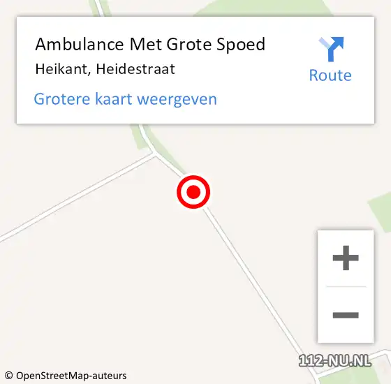 Locatie op kaart van de 112 melding: Ambulance Met Grote Spoed Naar Heikant, Heidestraat op 7 augustus 2016 10:58