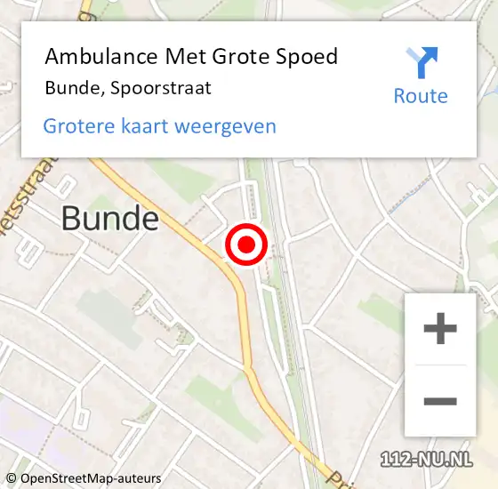 Locatie op kaart van de 112 melding: Ambulance Met Grote Spoed Naar Bunde, Spoorstraat op 23 december 2013 16:20