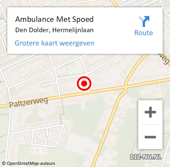 Locatie op kaart van de 112 melding: Ambulance Met Spoed Naar Den Dolder, Hermelijnlaan op 7 augustus 2016 13:30