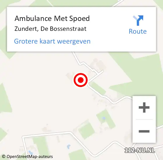 Locatie op kaart van de 112 melding: Ambulance Met Spoed Naar Zundert, De Bossenstraat op 23 december 2013 16:24