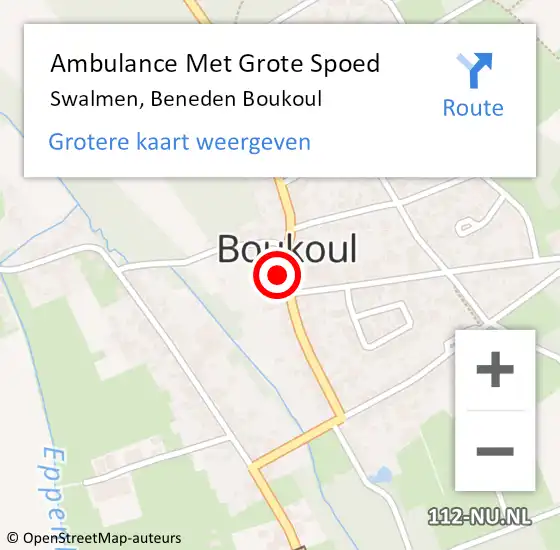 Locatie op kaart van de 112 melding: Ambulance Met Grote Spoed Naar Swalmen, Beneden Boukoul op 7 augustus 2016 16:34