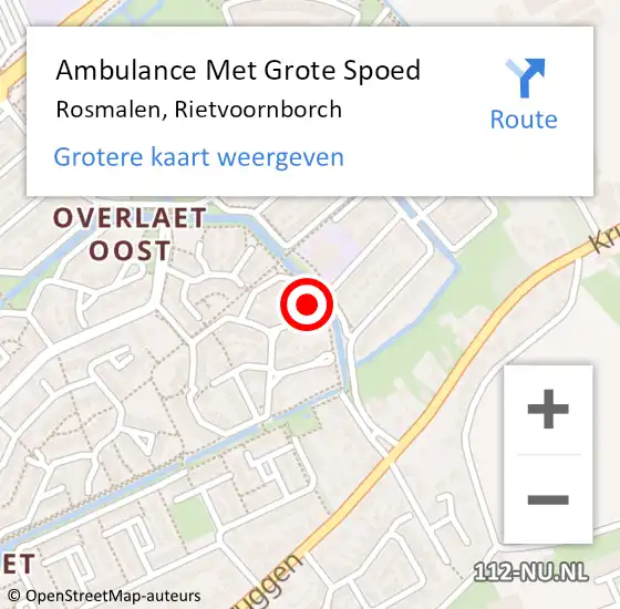 Locatie op kaart van de 112 melding: Ambulance Met Grote Spoed Naar Rosmalen, Rietvoornborch op 7 augustus 2016 18:46