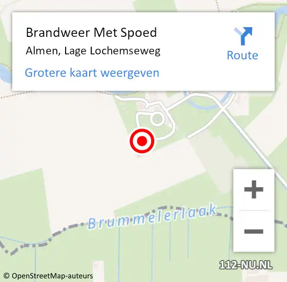 Locatie op kaart van de 112 melding: Brandweer Met Spoed Naar Almen, Lage Lochemseweg op 8 augustus 2016 09:46