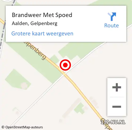 Locatie op kaart van de 112 melding: Brandweer Met Spoed Naar Aalden, Gelpenberg op 8 augustus 2016 11:05