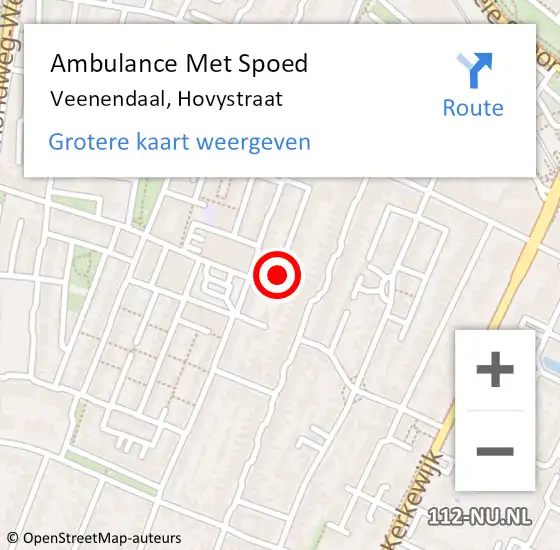 Locatie op kaart van de 112 melding: Ambulance Met Spoed Naar Veenendaal, Hovystraat op 23 december 2013 17:48