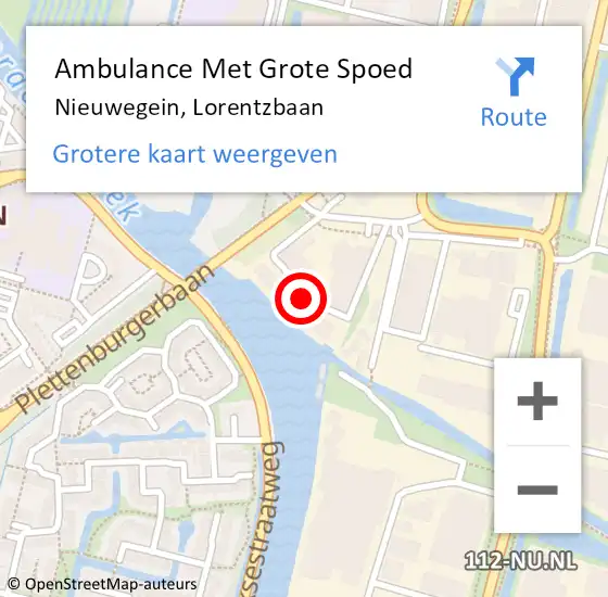 Locatie op kaart van de 112 melding: Ambulance Met Grote Spoed Naar Nieuwegein, Lorentzbaan op 8 augustus 2016 11:54