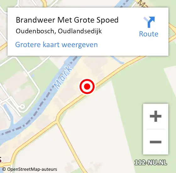 Locatie op kaart van de 112 melding: Brandweer Met Grote Spoed Naar Oudenbosch, Oudlandsedijk op 8 augustus 2016 12:49