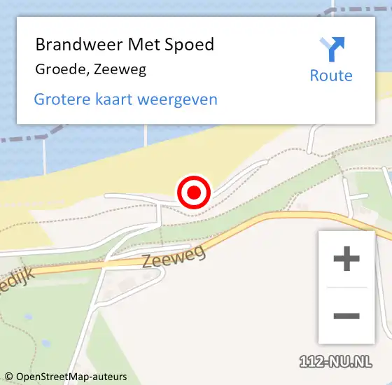 Locatie op kaart van de 112 melding: Brandweer Met Spoed Naar Groede, Zeeweg op 8 augustus 2016 13:40