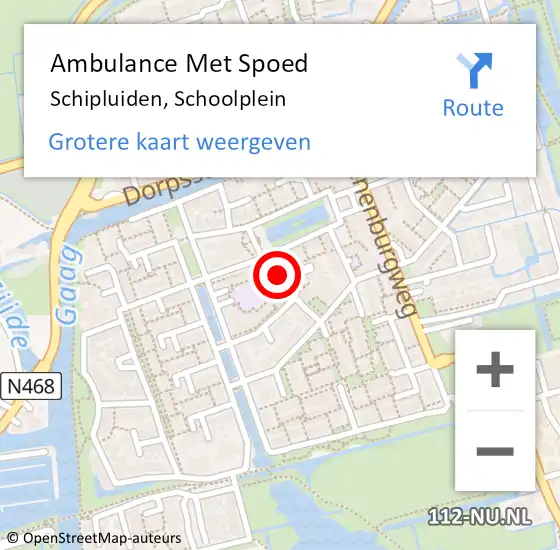 Locatie op kaart van de 112 melding: Ambulance Met Spoed Naar Schipluiden, Schoolplein op 8 augustus 2016 14:35